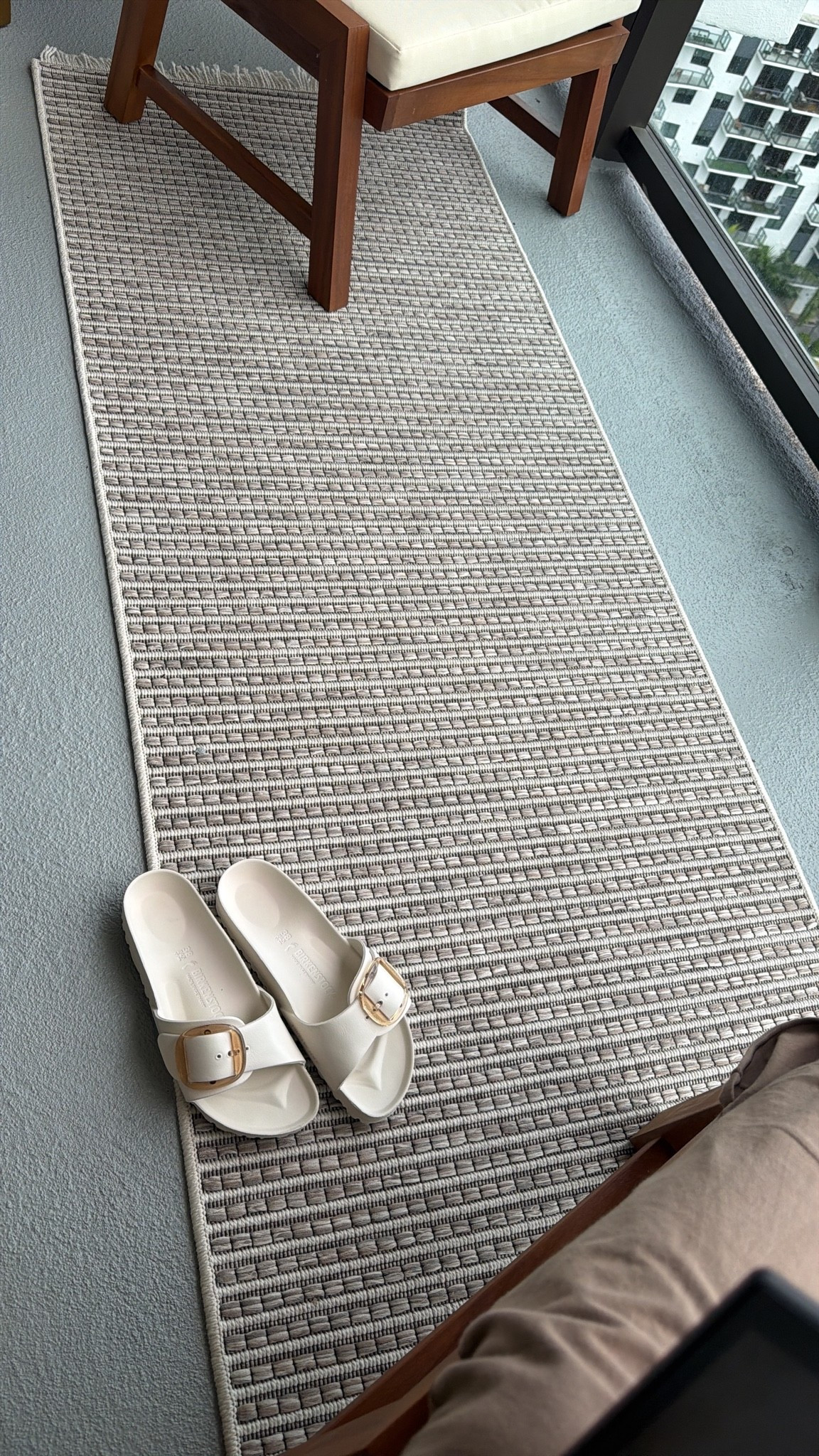 Balcony vibes with the best outdoor rug from @Lulu and Georgia and @Birkenstock US

#LTKdayinmylife #LTKHome #LTKstorytime