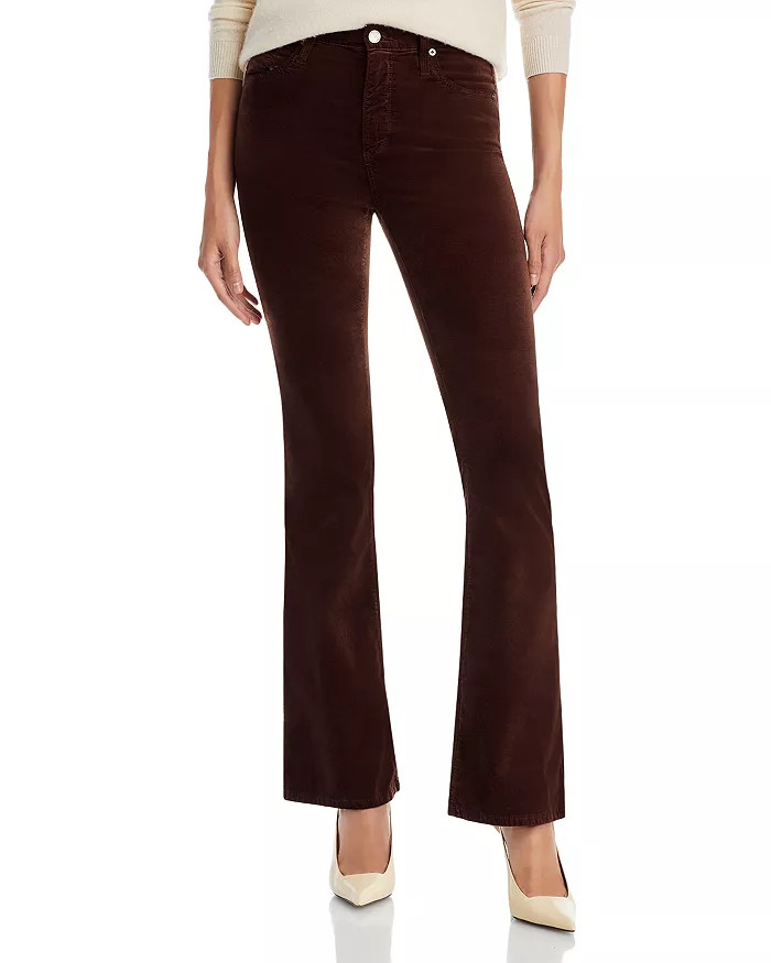 Farrah High Rise Velvet Bootcut Jeans in Bitter Chocolate | Bloomingdale's (US)