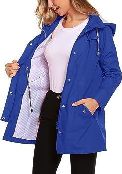 ZHENWEI Womens Lightweight Hooded Waterproof Active Outdoor Rain Jacket S-XXL | Amazon (US)