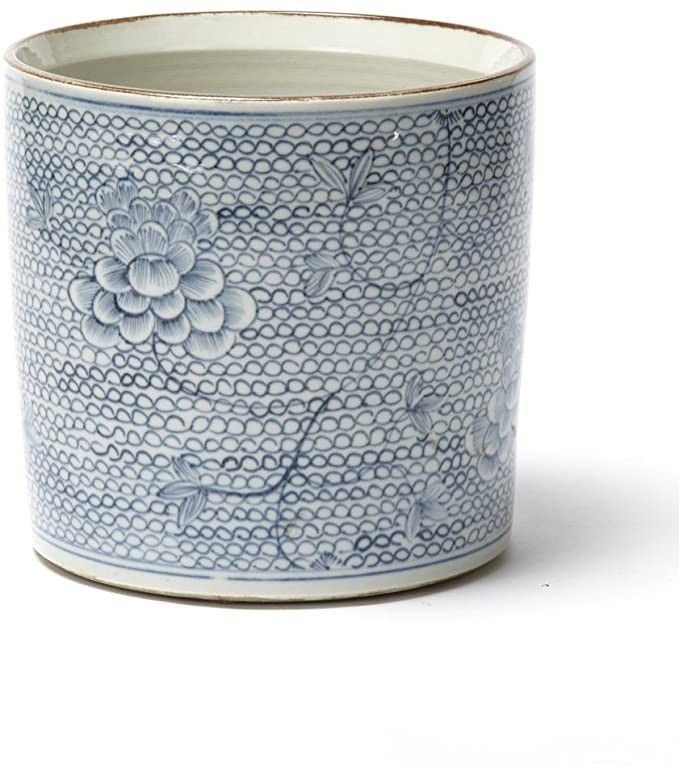 Round Blue & White Chain Planter | Amazon (US)