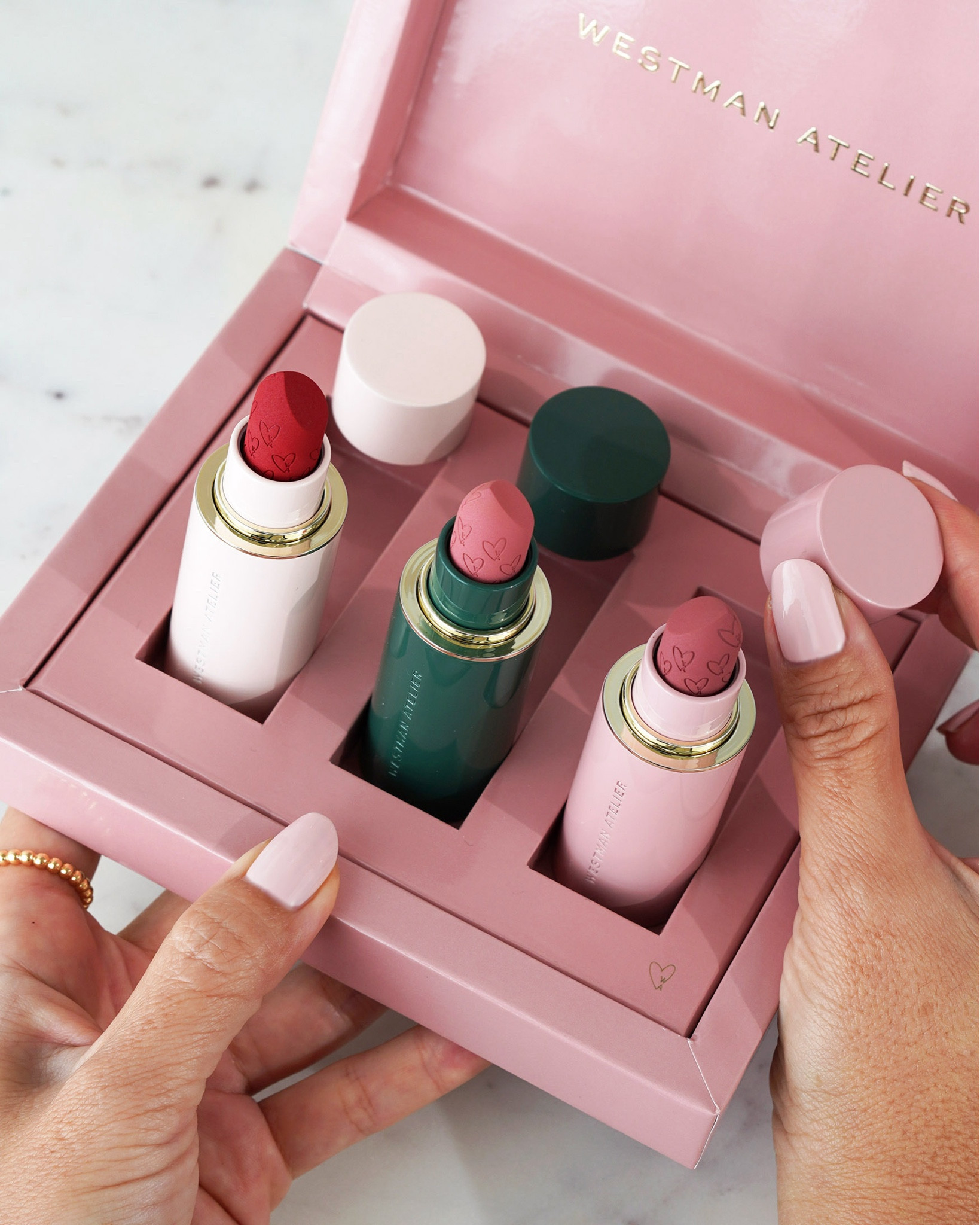 Sharing another look at the Westman Atelier Holiday sets! Already posted demos of all three but the full review is on the blog today!

Lip Suede Matte Lipstick Trio - Dash, Fluffy, Je Reve

Petite Fete Edition -
Bubble and Toast

Baby Cheeks Blush Stick Petite Trio -
Mimi, Petal + Poppet

Love the colors and these were perfect for my past two trips to NYC and Miami Beach!

#LTKGiftGuide #LTKHoliday #LTKBeauty