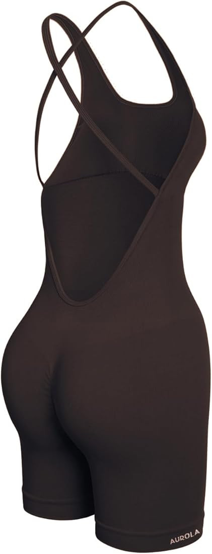 AUROLA Strapy Romper for Women Workout Yoga Gym Seamless One Piece Jumpsuit Tummy Control Padded ... | Amazon (US)
