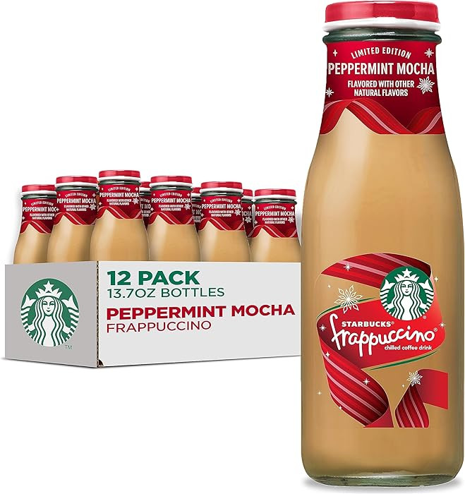 Starbucks Frappuccino, Coffee Drink, Peppermint Mocha, 13.7 fl oz Bottles (12 Pack), Iced Coffee | Amazon (US)