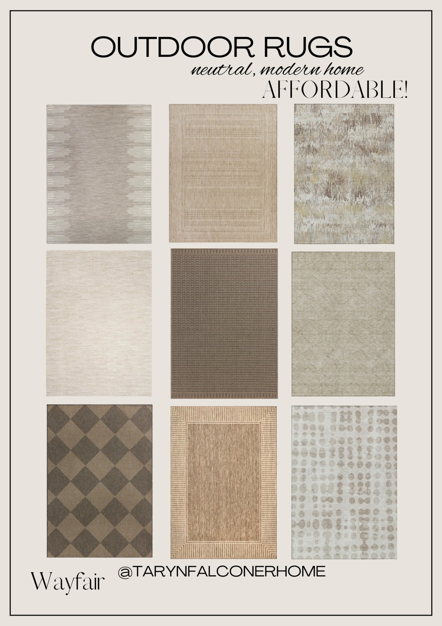 Neutral outdoor rugs!

#outdoorrugs #rugs #outdoorpatio #patiofinds #patiorug #washable #outdoor #patio #porch #deck

#LTKSeasonal #LTKHome