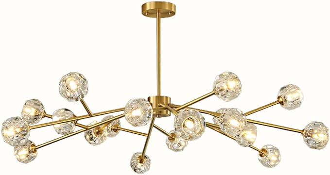 Saffbei Crystal Chandeliers Modern Sputnik Chandeliers Crystal Pendant Light with 18 Lights Conte... | Amazon (US)