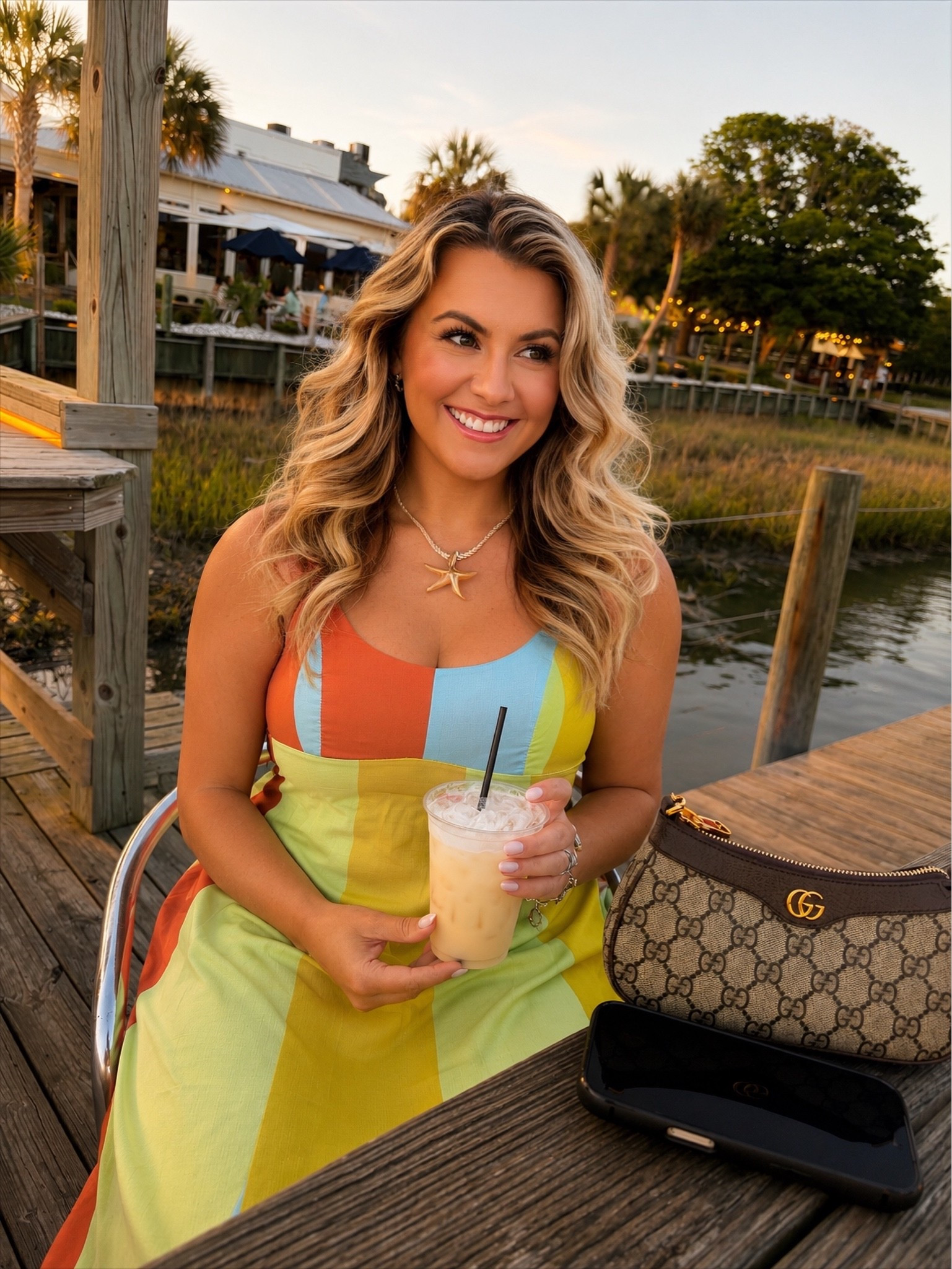 Golden hour dinners on vacation just hit different ✨🌴 colorful dresses, a frozen drink, and coastal sunsets = the best kind of summer night 💙 this dress looks SO expensive in person and the fit is insanely flattering #VacationStyle #GoldenHour #CoastalStyle #SummerDress #ResortWear #VacationFashion #DinnerOutfit #LTKsummer #BeachTownVibes #ColorfulFashion #VacationMode #LTKunder100 #SummerStyle

#LTKTravel #LTKgrwm #LTKootd #LTKmomlife