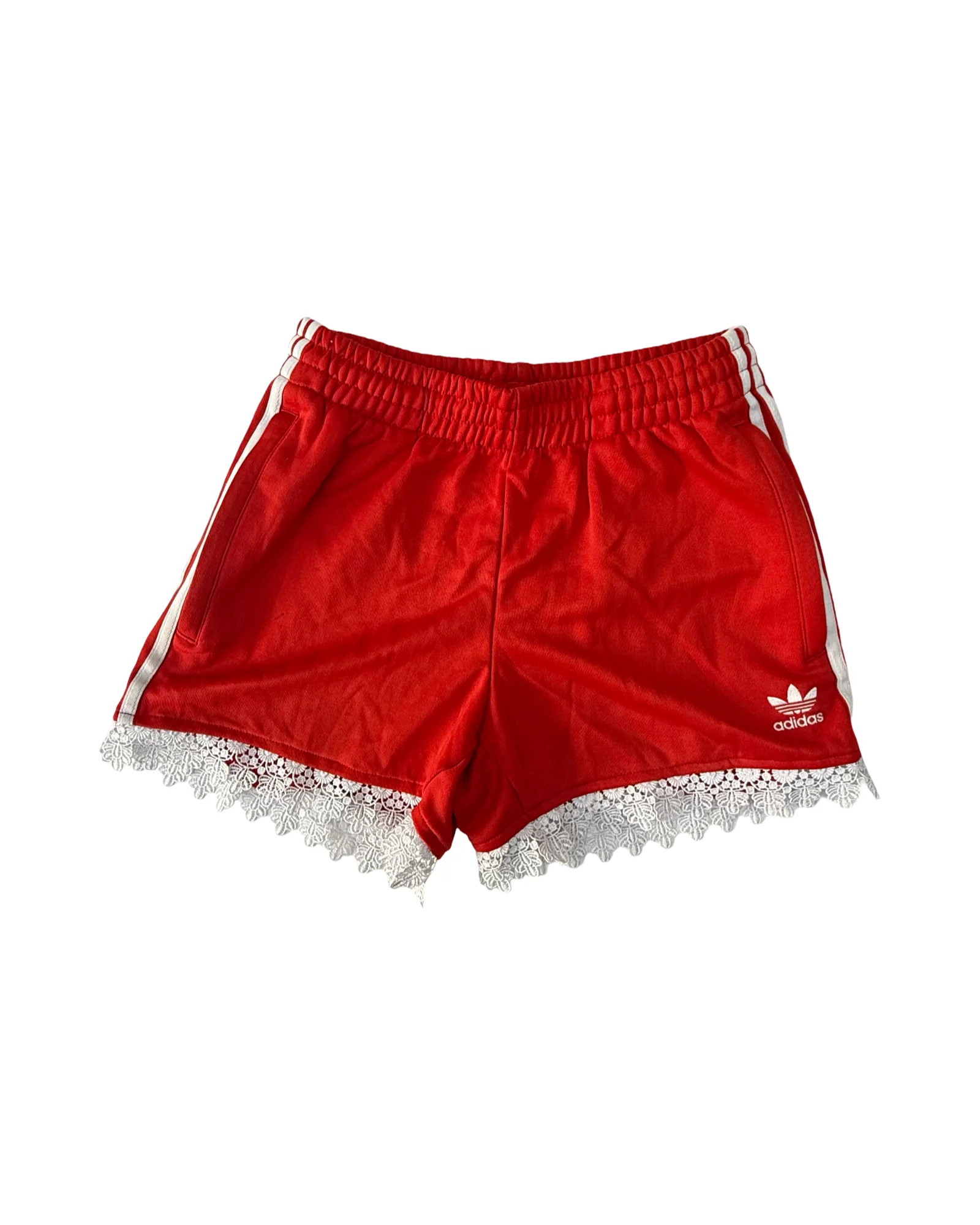 Reworked Adidas lace trim shorts- Medium | Second Stories