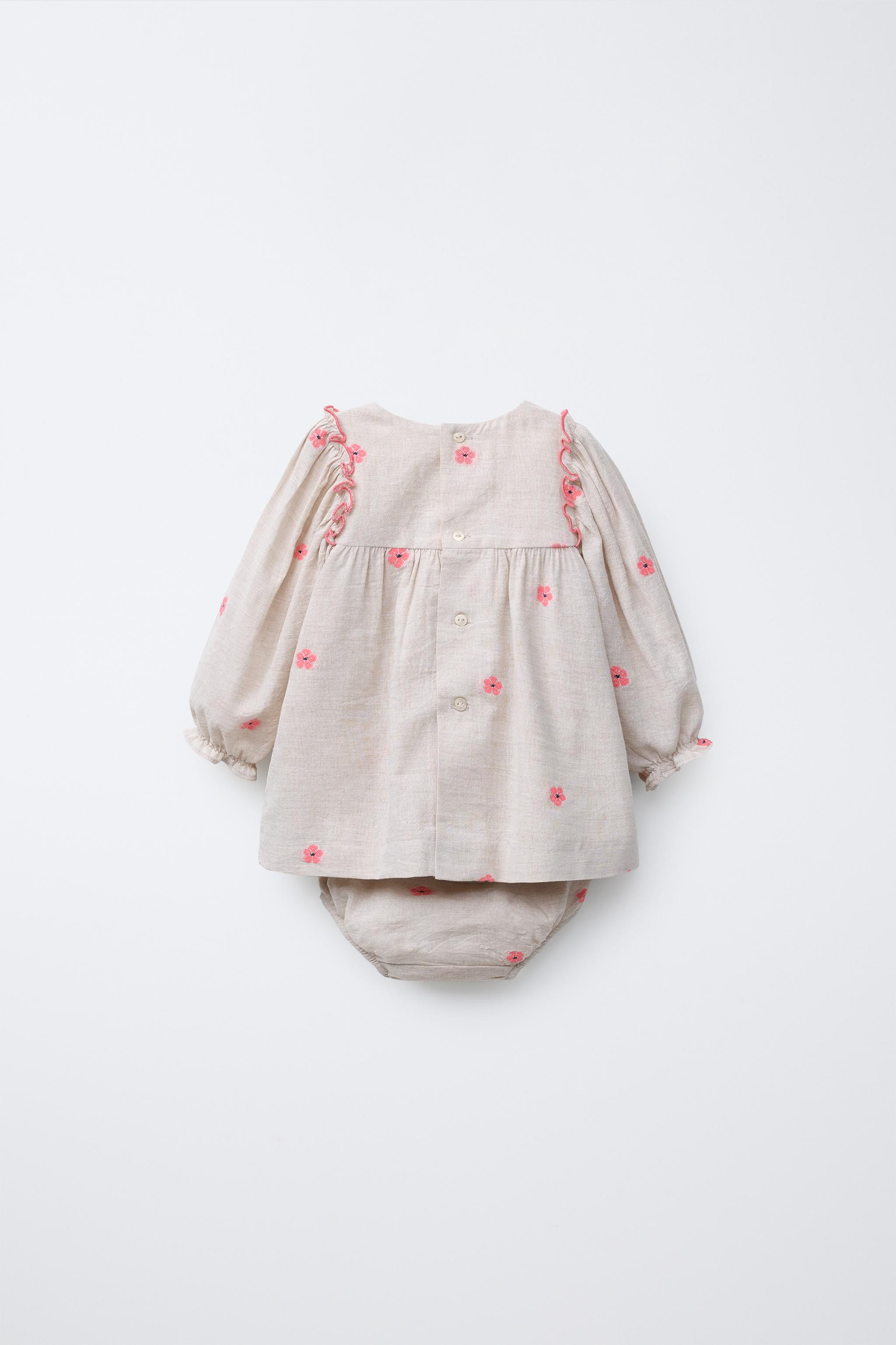 EMBROIDERED FLOWER DRESS AND PANTIES | Zara US