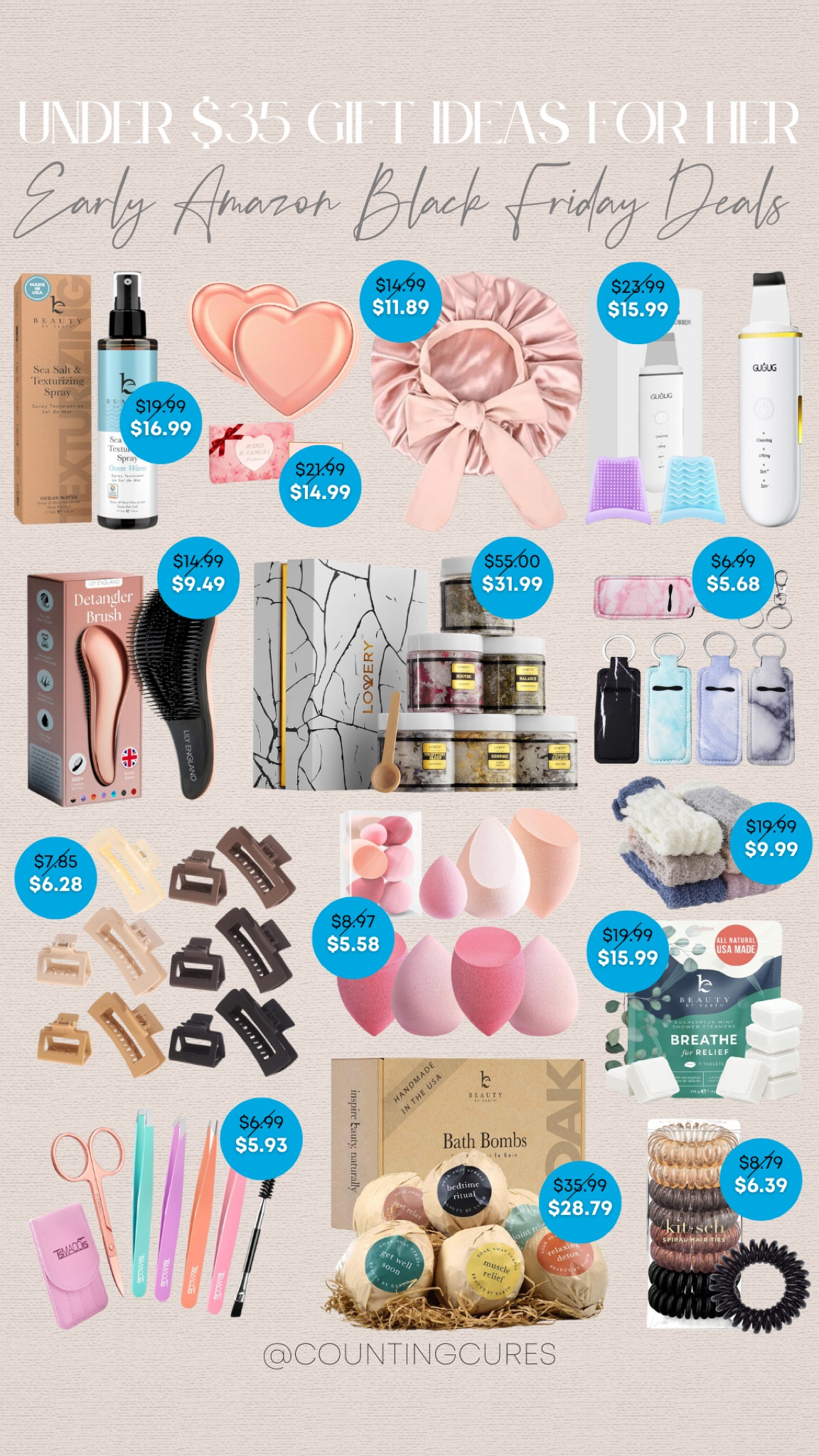 Gift your wife or girlfriend something special with these under $35 picks from the early Amazon Black Friday deals! A makeup sponge set, fuzzy socks, set of hair clips, sea salt spray for beachy waves, a detangler brush, and more!
#beautydeals #haircare #skincareroutine #bathessential #CreatorFavorites2024 #giftguide #cyberweeksale

#LTKGiftGuide #LTKCyberWeek #LTKBeauty