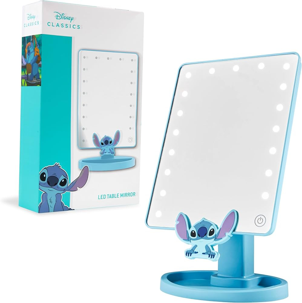 Disney Stitch Vanity Mirror with Trinket Girls Tray LED Table Mirror Touch Screen Light Make Up G... | Amazon (US)