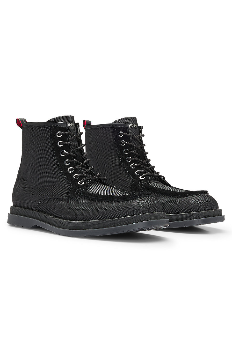 Textured-fabric half boots with suede trims | HUGO BOSS AG - Australia