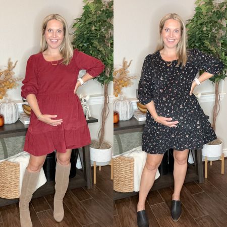 Must-have $20 corduroy dress from Walmart! I’m wearing a size small at 31 weeks pregnant and it fits true to size! 

Fall outfits, fall dresses, family photos, maternity, fall boots 

#LTKshoecrush #LTKbump #LTKfindsunder50