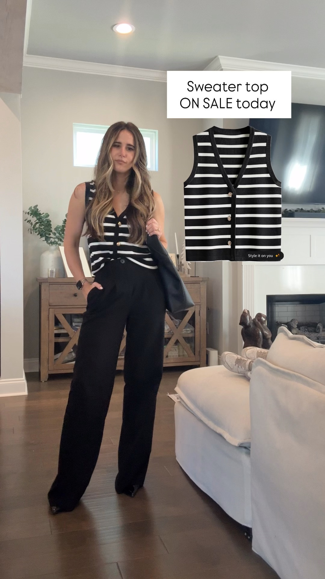 Women’s work style- sweater top on major sale today and under $29 

Limited time only 

#sale #deal #amazon #amazonstyle #amazonfashion #sweatertop #sleeveless #blackandwhite

#LTKWorkwear #LTKootd #LTKSaleAlert