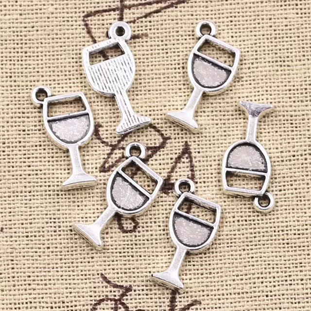 15pcs Charms Wineglass Wine Glass 18x9mm Antique Silver Color Plated Pendants Making DIY Handmade... | AliExpress (US)