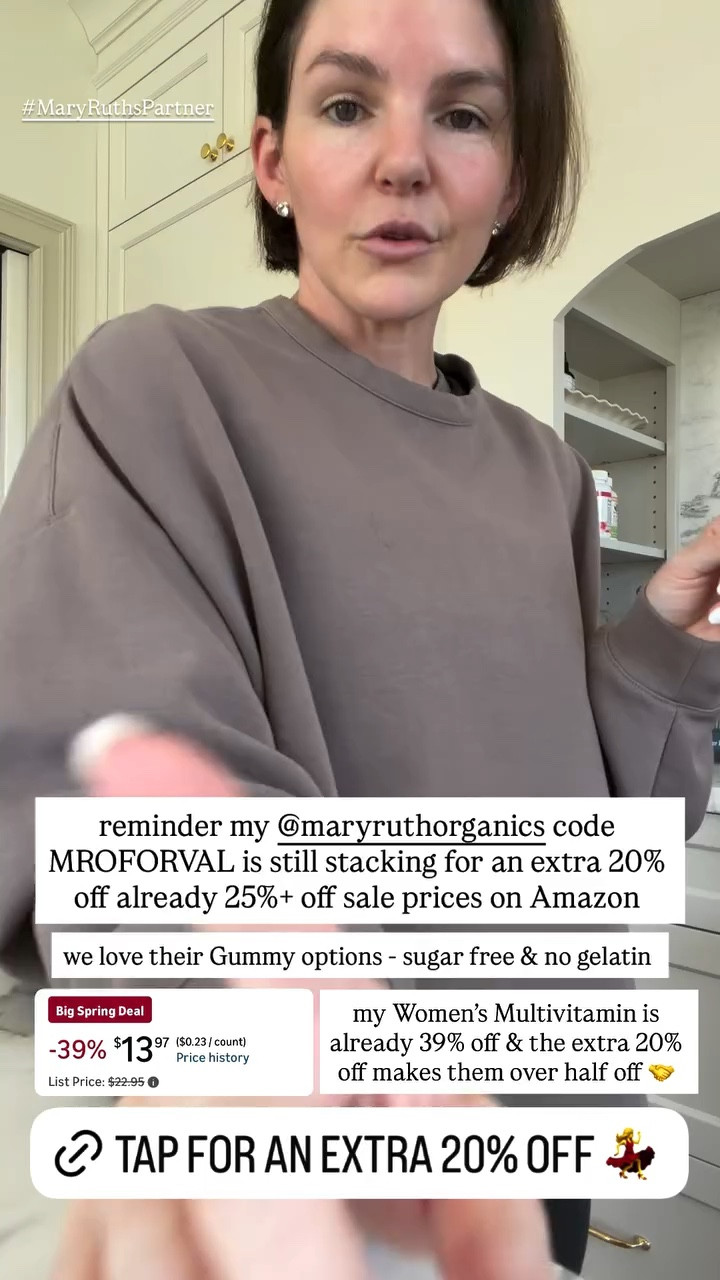 reminder my Omaryruthorganics code
MROFORVAL is still stacking for an extra 20% off already 25%+ off sale prices on Amazon

we love their Gummy options - sugar free & no gelatin

my Women's Multivitamin is already 39% off & the extra 20% off makes them over half off 🤝

#LTKHome #LTKSaleAlert #LTKKids