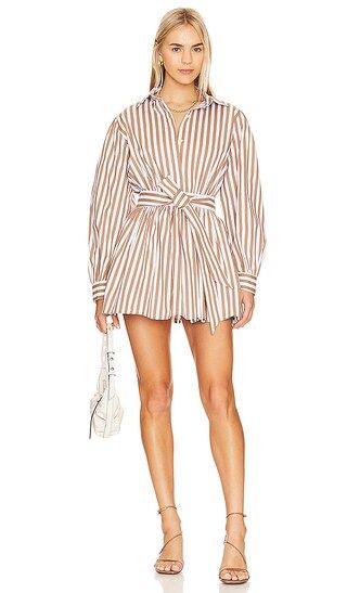 Silvia Dress in Brown Stripe | Revolve Clothing (Global)