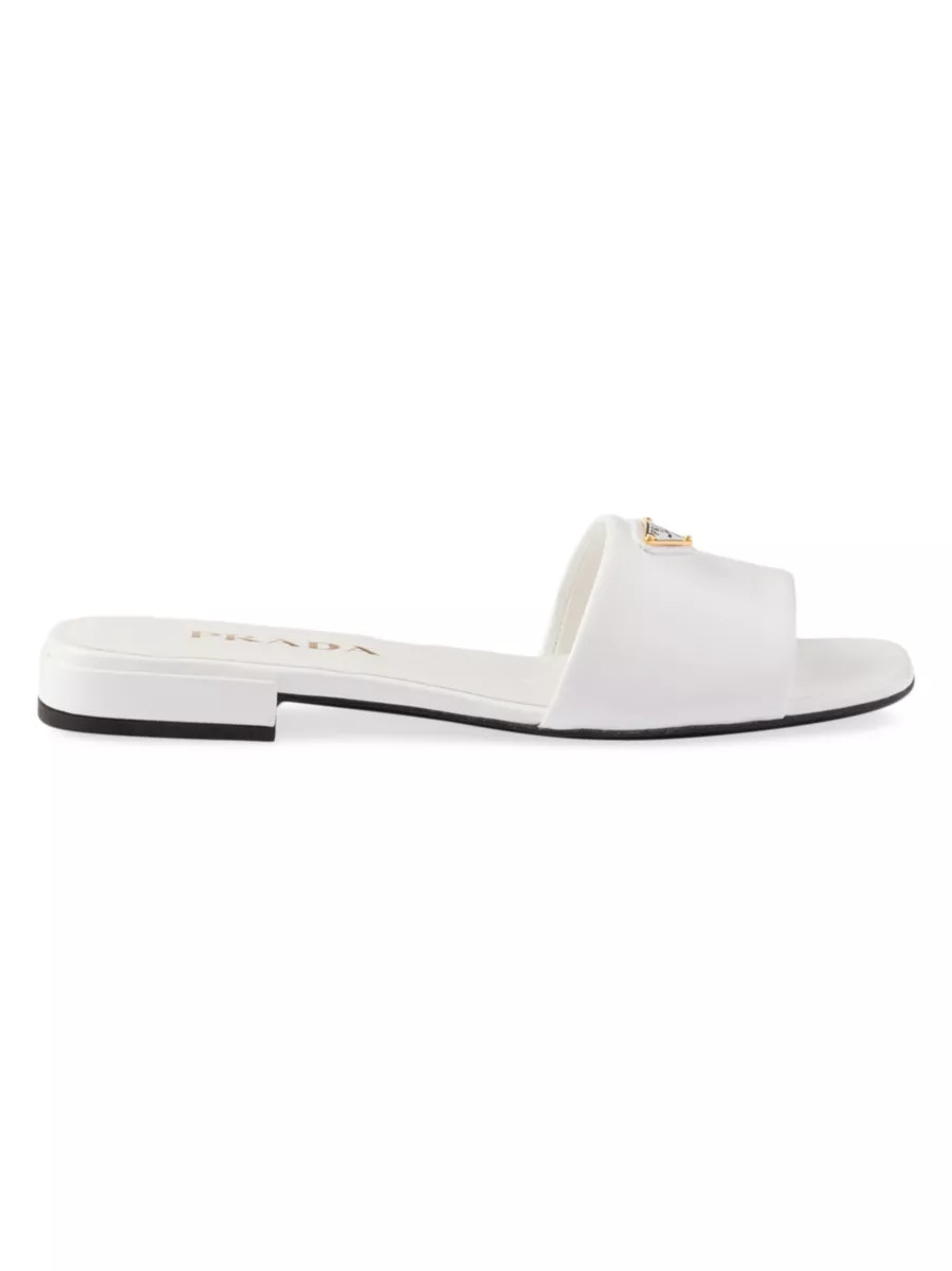 Saffiano Patent Leather Slides | Saks Fifth Avenue