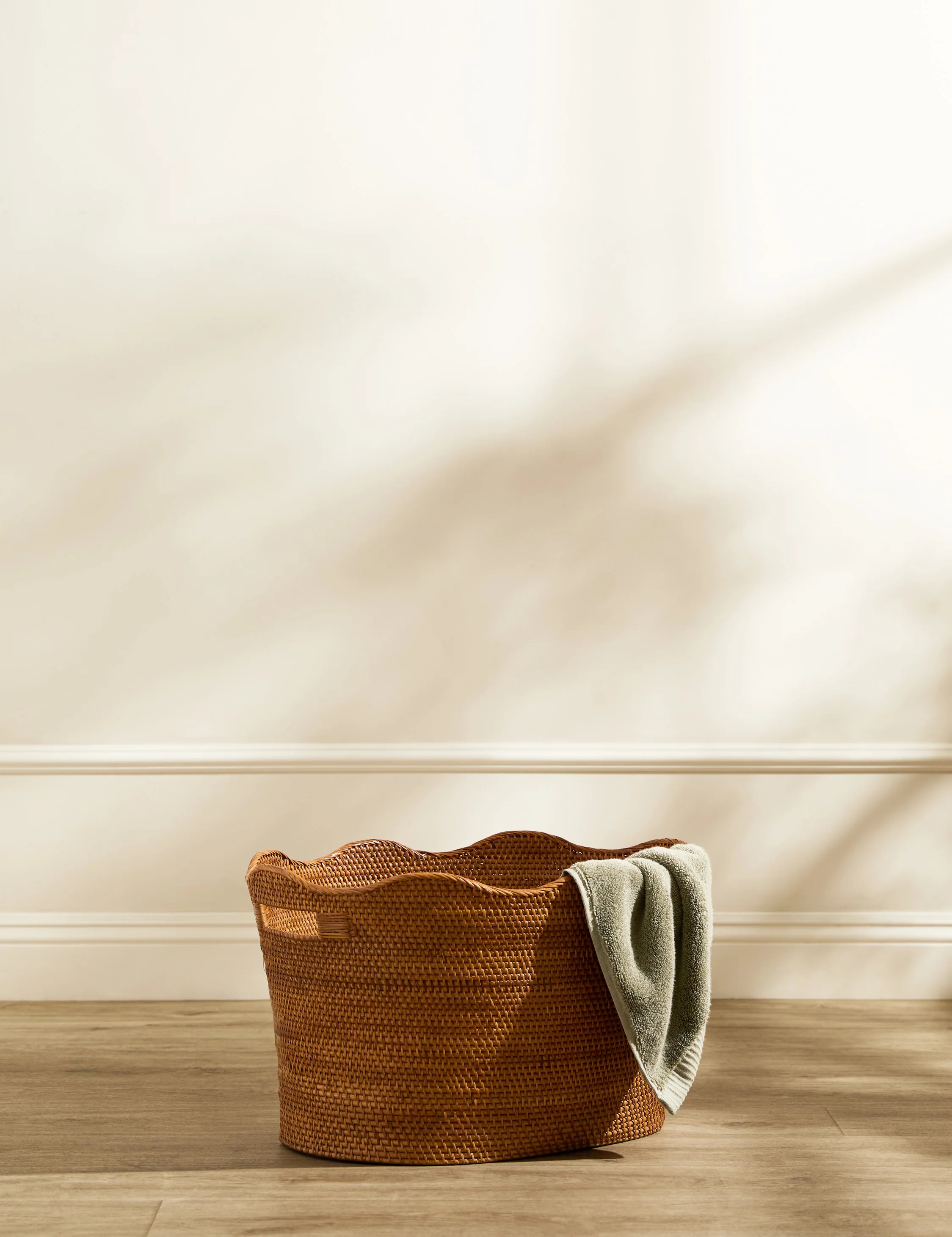 Tyna Rattan Laundry Basket | Lulu and Georgia 