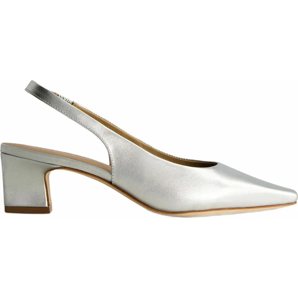 Bernardo Footwear Ariella Slingback Pump in Silver at Nordstrom, Size 7.5 | Nordstrom