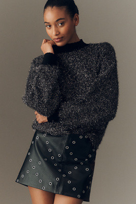 Bl-nk Smart Choice Faux Leather Grommet Mini Skirt | Anthropologie (US)