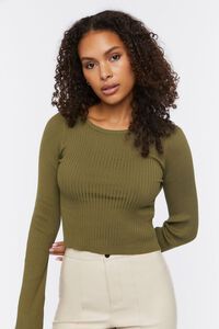 Ribbed Bell-Sleeve Crop Top | Forever 21 (US)