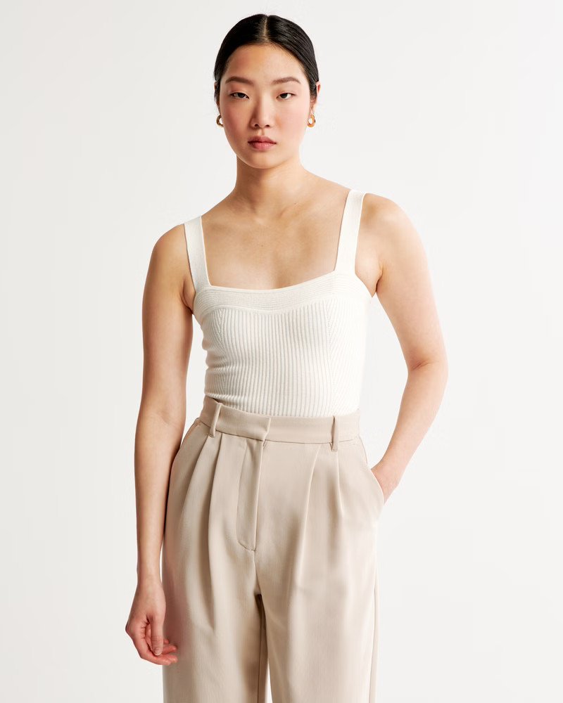 Ribbed Sweater Sweetheart Bodysuit | Abercrombie & Fitch (US)