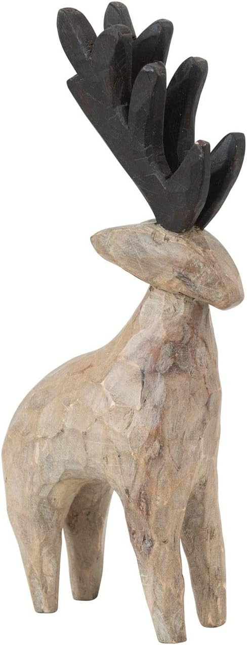 Creative Co-Op Hand-Carved Mango Wood Reindeer | Amazon (US)