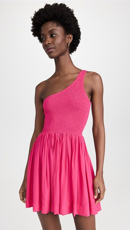 Asymmetric Shirred Mini Dress | Shopbop