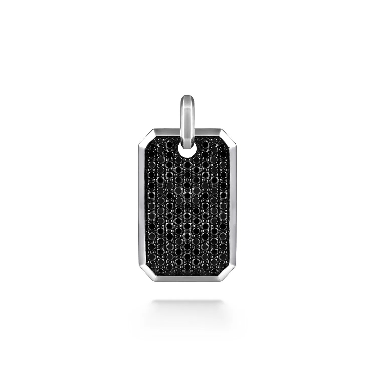 925 Sterling Silver Black Spinel Dog Tag Pendant | Gabriel & Co. Fine Jewelry And Bridal