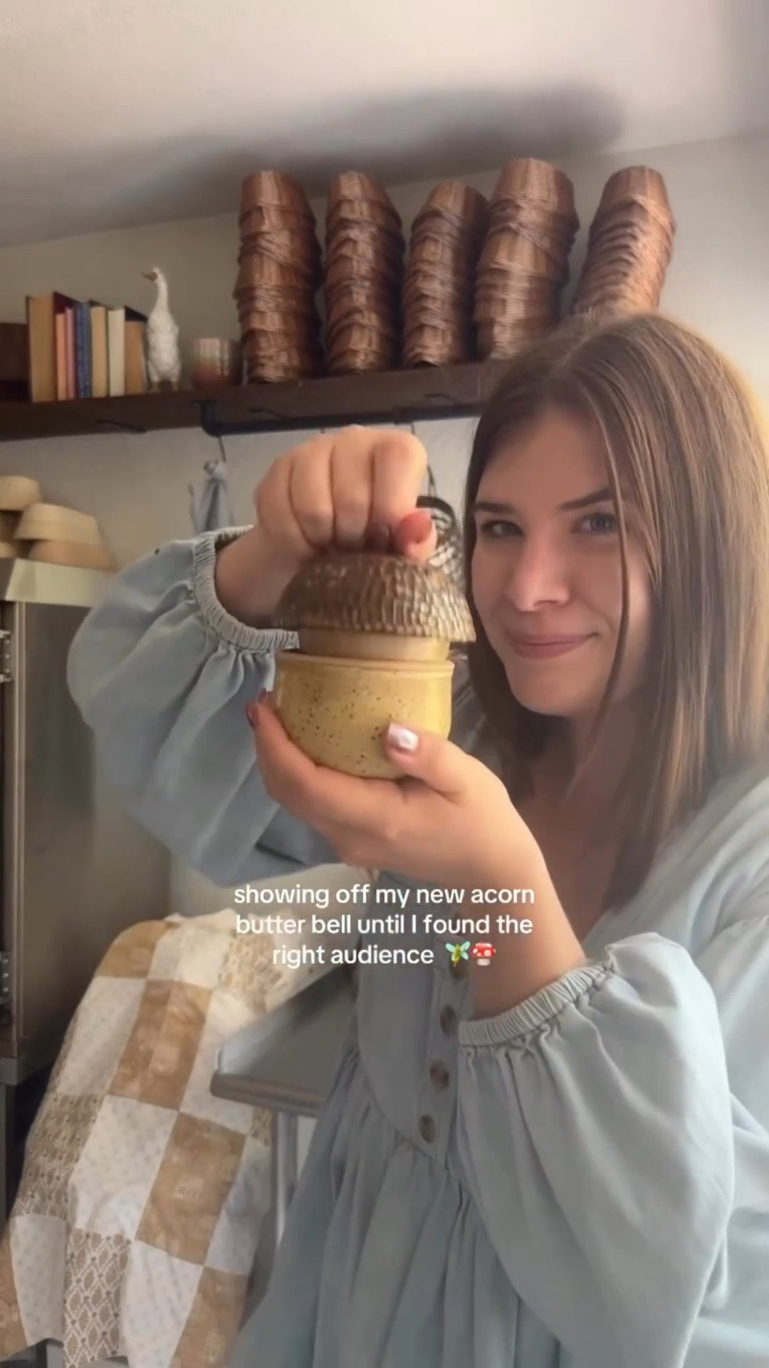 The cutest cottage core kitchen find!! An acorn butter bell (French butter keeper$ BEST $80 I’VE EVER SPENT 🐿️✨🧈

Would make a wonderful handmade gift for bakers ✨

#sourdough #cottagecore #whimsical #whimsy #acnhcottagecoreinspo #cottage #whimsicalart

#LTKFindsUnder100