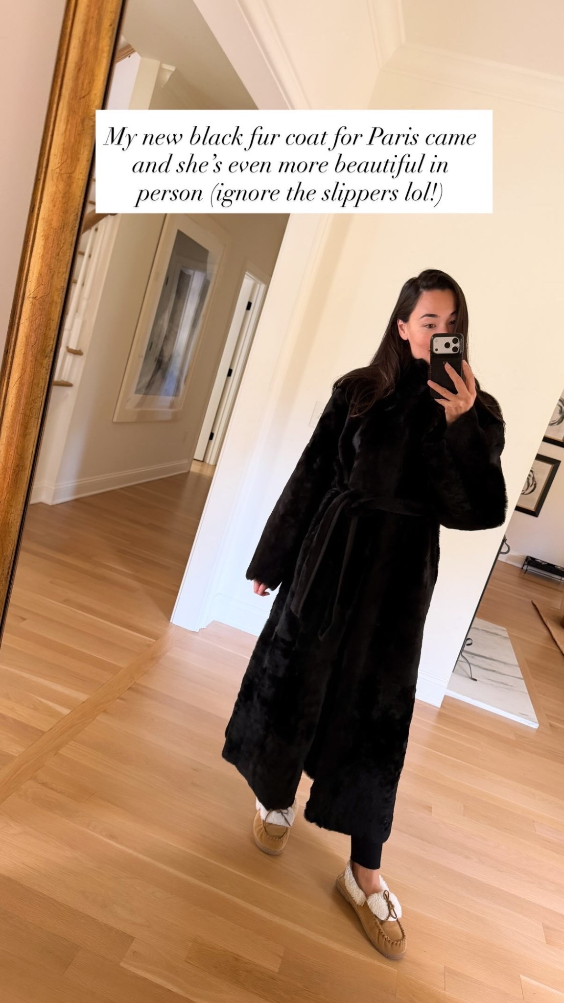 Exact coat linked on my stories - similar below! Nour Hammour black fur coat, winter coat.