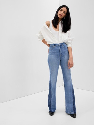 High Rise Patched '70s Flare Jeans with Washwell | Gap (US)
