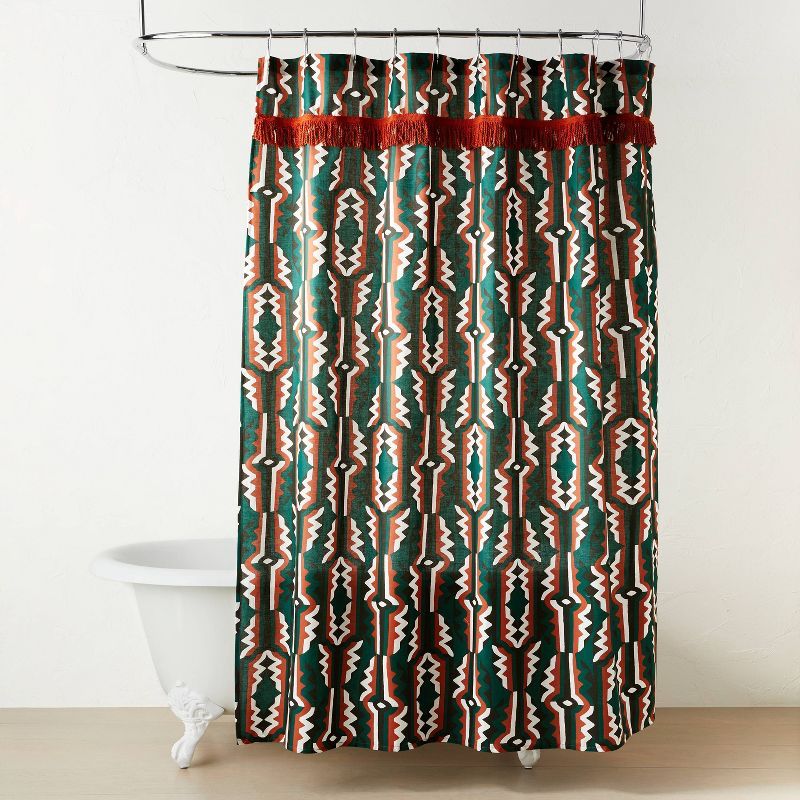 Profil Shower Curtain Green - Opalhouse&#8482; designed with Jungalow&#8482; | Target