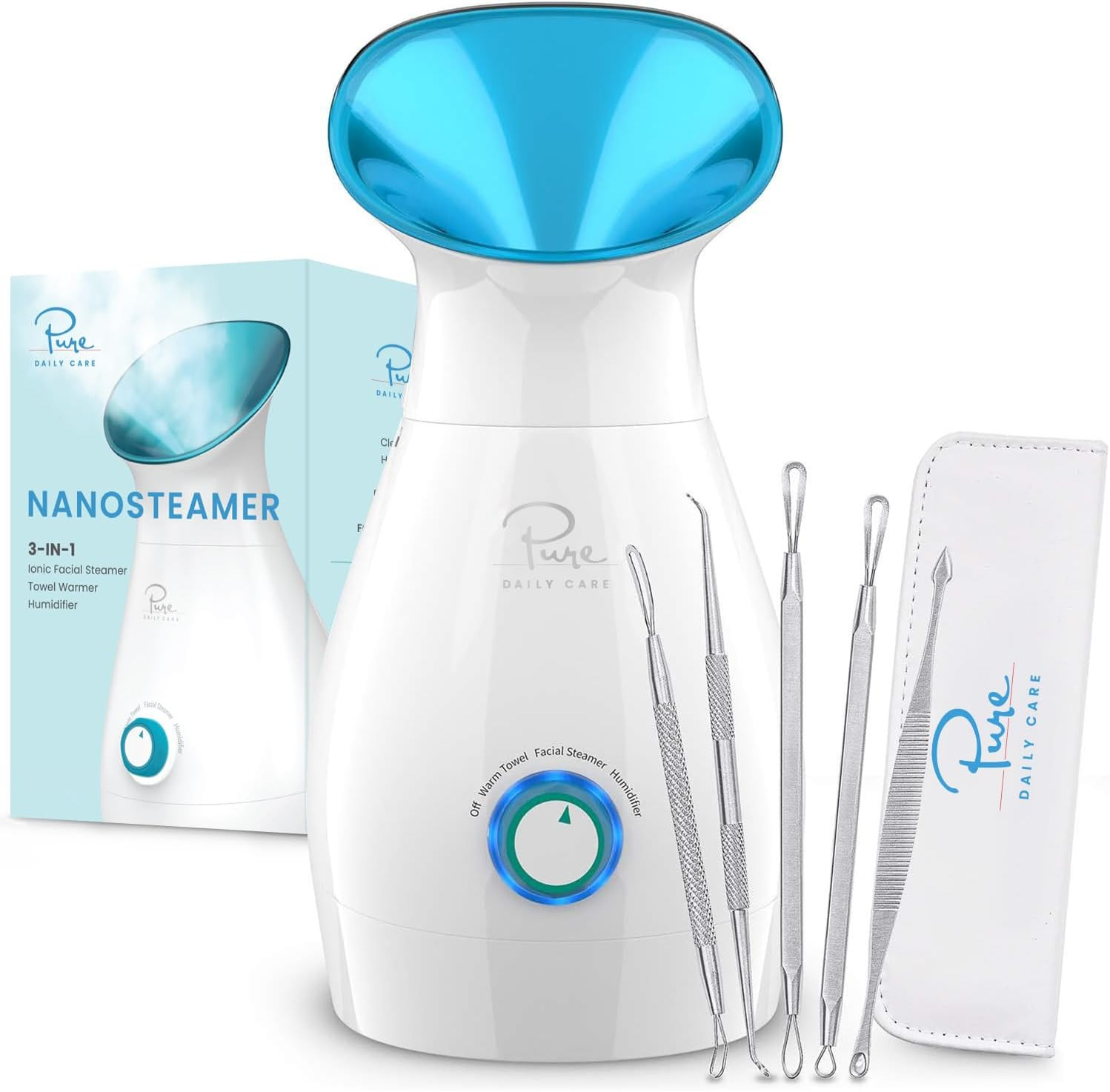 NanoSteamer Large 3-in-1 Nano Ionic Facial Steamer with Precise Temp Control - Humidifier - Unclo... | Amazon (US)