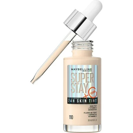 Maybelline Super Stay Up to 24HR Skin Tint Radiant Light-to-Medium Coverage Foundation Makeup Infused With Vitamin C 110 1 Count | Walmart (US)