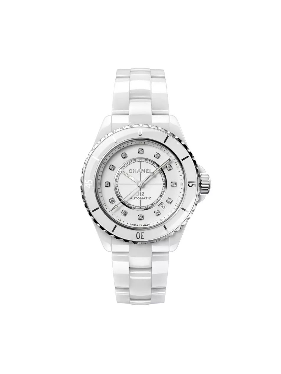 H5705 J12 steel, ceramic and 0.09ct diamond automatic watch | Selfridges