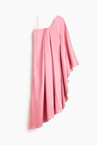 H & M - One-Shoulder Satin Kaftan Dress - Pink | H&M (US + CA)
