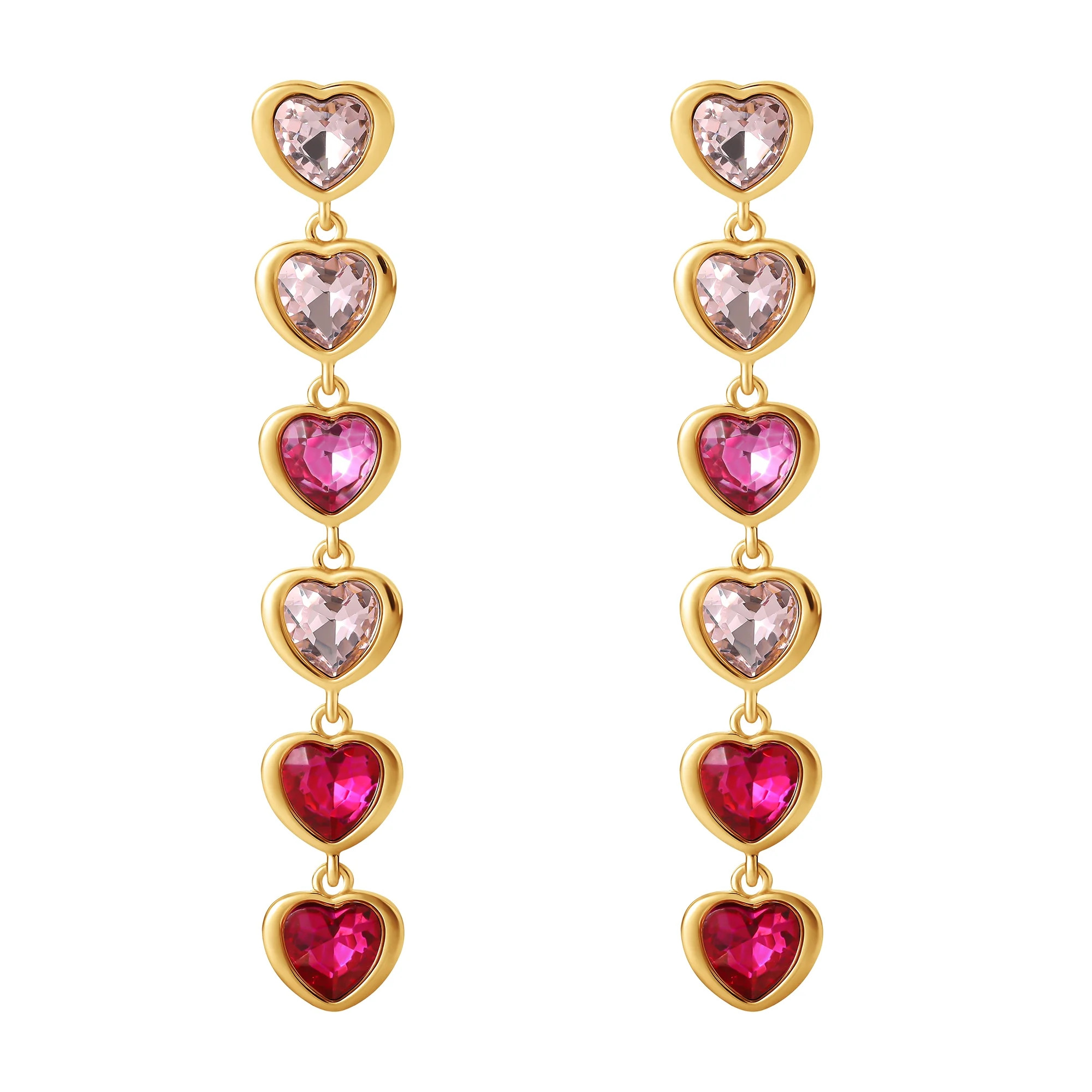 Jessica Simpson Multi Shades of Pink Glass Stone Drop Earring | Walmart (US)