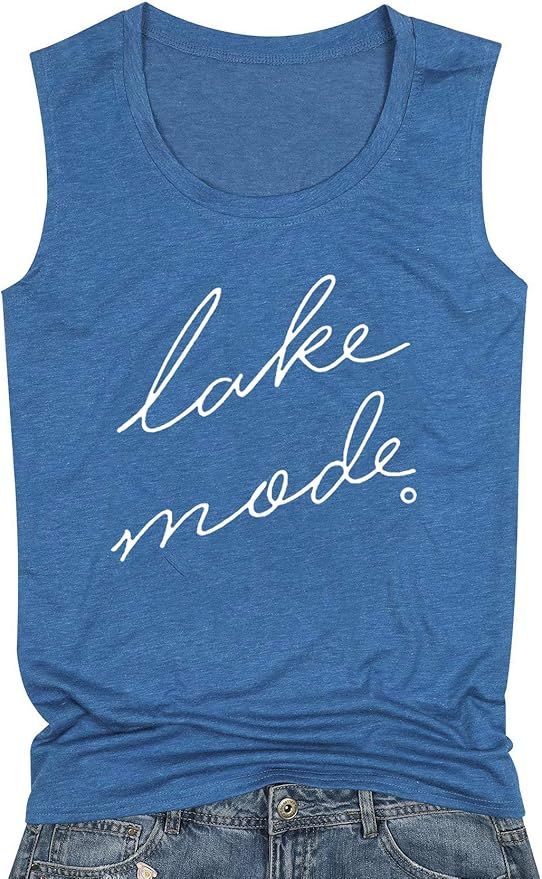 FAYALEQ Lake Mode Tank Tops Women Lake Life Summer Vacation Funny Vest Tees Camping Casual Tanks ... | Amazon (US)