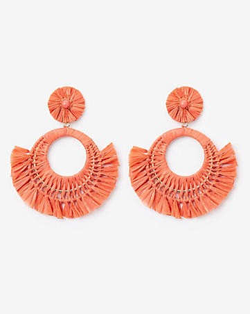 wrapped fringe drop earrings | Express
