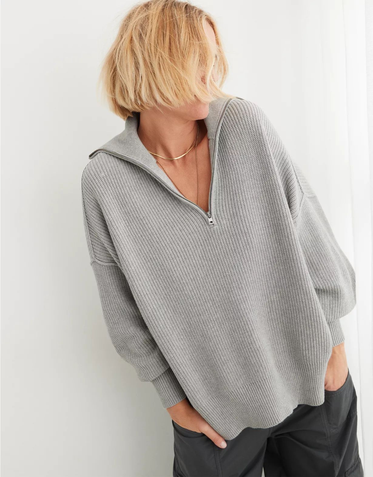 Aerie Beyond Quarter Zip Sweater | Aerie