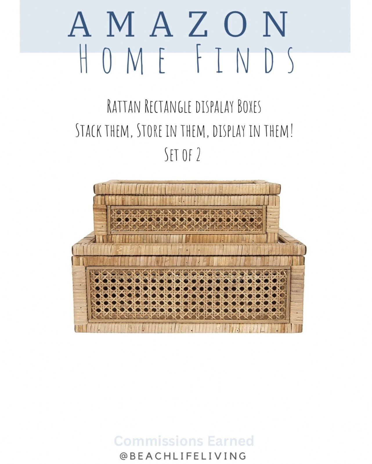 Rattan Rectangle Display Boxes 
Stack Them, store in them, Display on them! #LTKsalealert #LTKhome

#LTKSpringSale