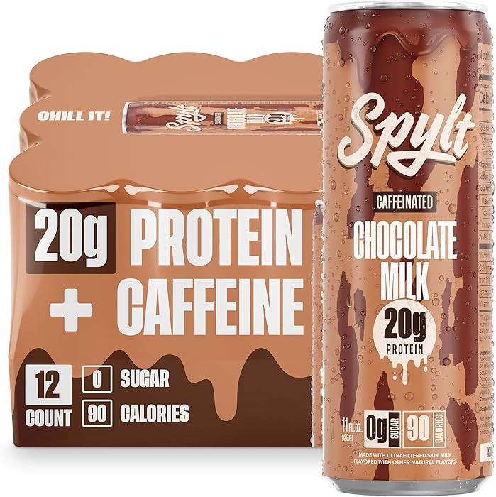 Spylt High Protein Chocolate Milk with 60mg Caffeine & 20g Protein - 90 Calories, Ready to Drink,... | Amazon (US)