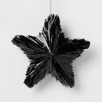 Tinsel Star Christmas Tree Ornament Black - Wondershop™ | Target