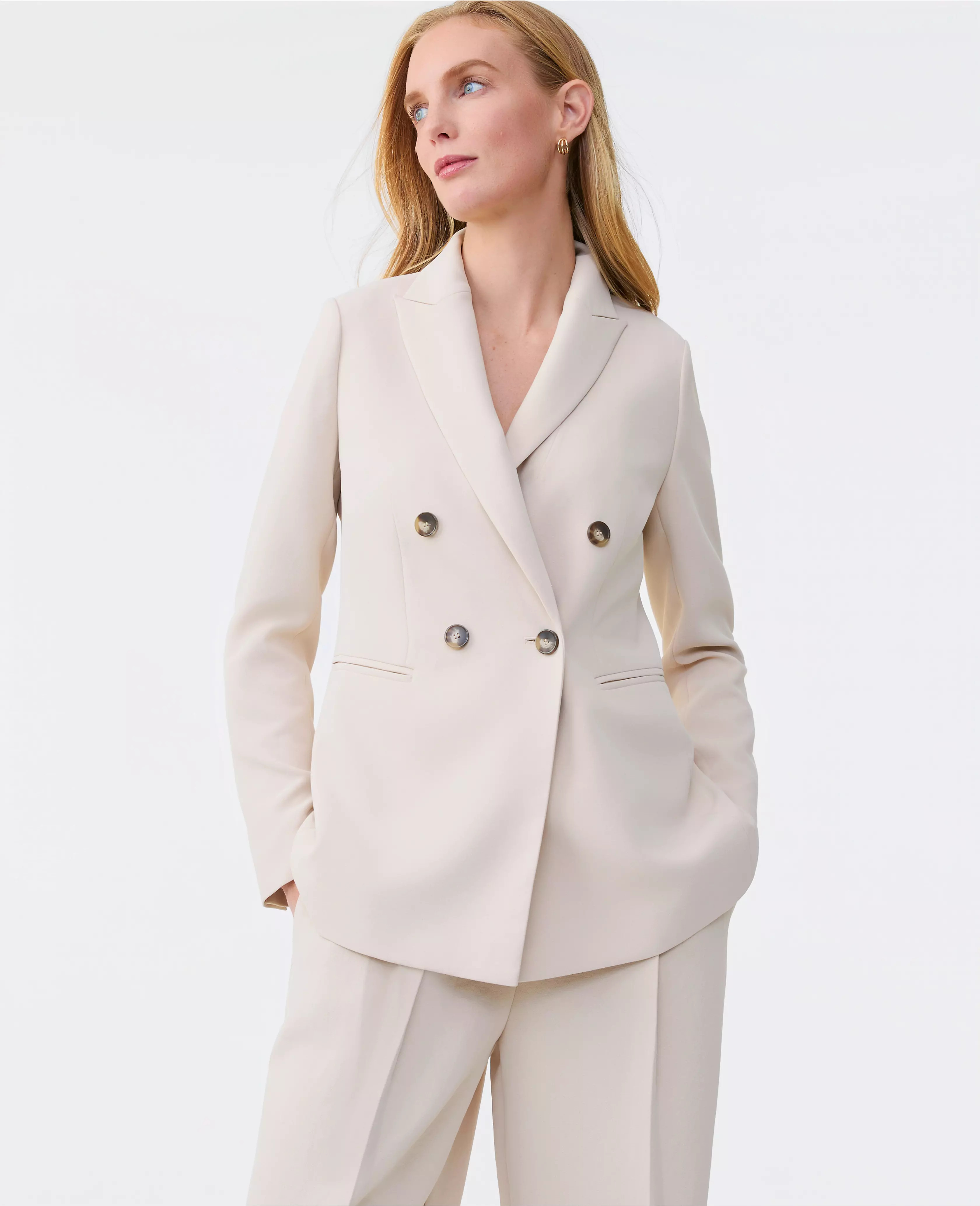The Tailored Blazer in Textured Crepe | Ann Taylor