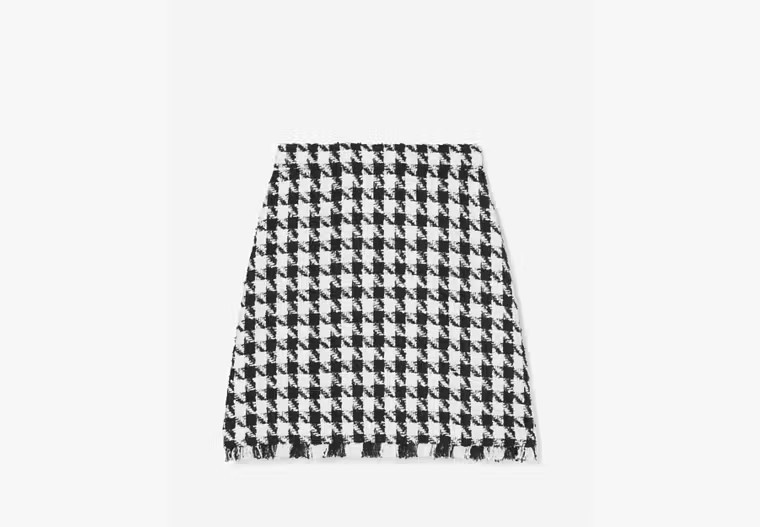 Kate Spade Houndstooth A-Line Skirt, Black/cream - 0 | Kate Spade Outlet
