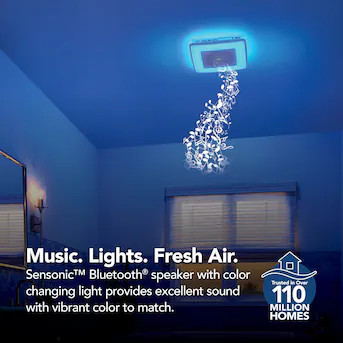 Broan 1.5-Sones 110-CFM White Decorative Lighted Bluetooth Compatibility Bathroom fan | Lowe's