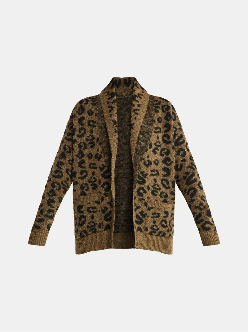 Time and Tru Women's Fuzzy Cardigan Sweater, Lightweight, Sizes XS-XXXL | Walmart (US)