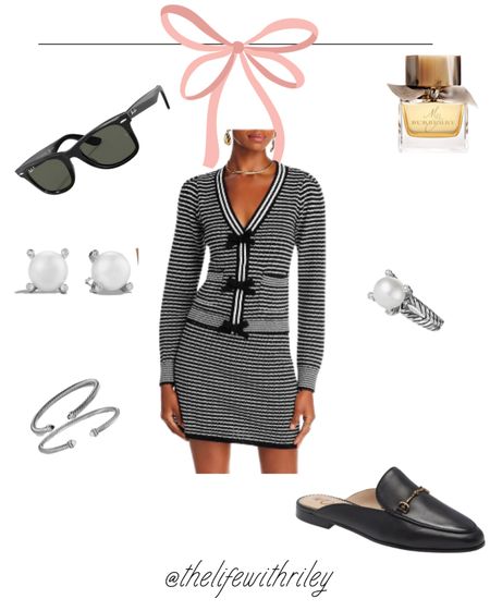 Fall classic style outfit 

Work outfit, matching set, old money style, bow sweater, work shoes, business casual, stylish business casual, office fashion girlie, black and white outfit, classic jewelry 

#LTKshoecrush #LTKstyletip #LTKworkwear