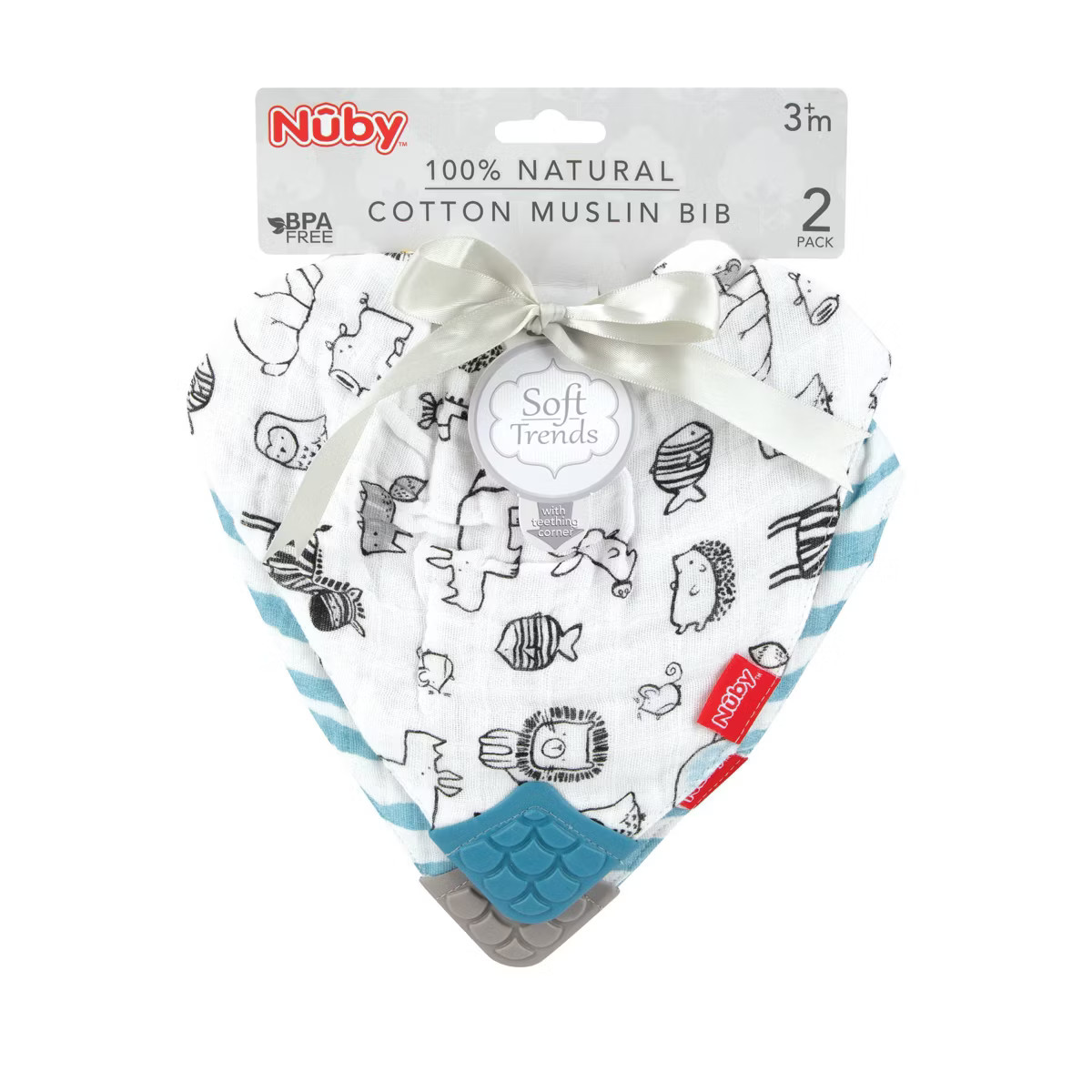 Nuby 2pk Teether Muslin Bandana Bib | Target